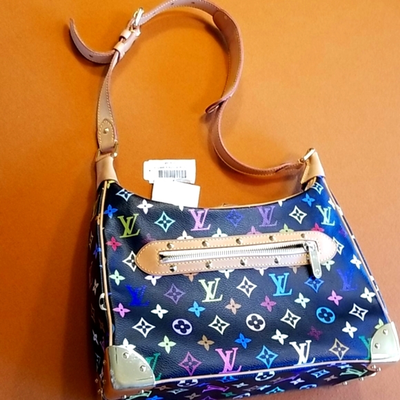 LOUIS VUITTON Takashi Murakami Boulogne Multi Black Shoulder Rare HTF Zip Purse - Picture 11 of 13